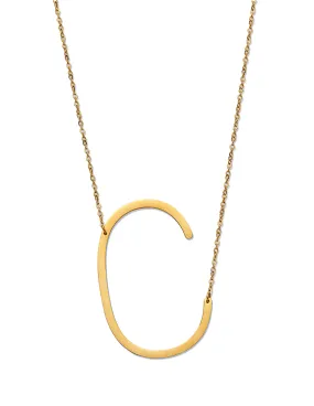 Nordic Muse Waterproof 18k Gold Initial Letter Pendant Necklace, C - Trouva