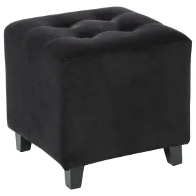 Pouf effet velours noir | 3 Suisses
